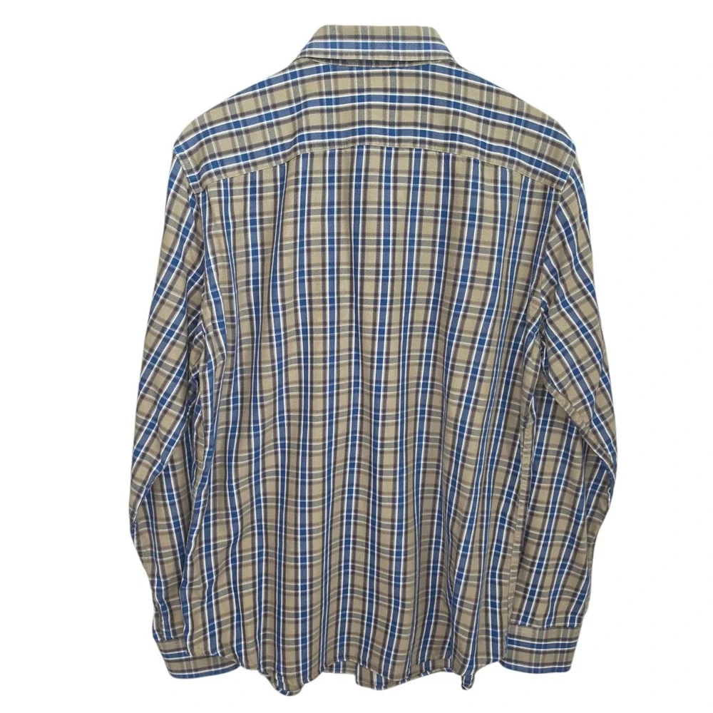 Banana Republic Shirt Mens‎ Large Blue Plaid Button Up Slim Fit Long Sleeve